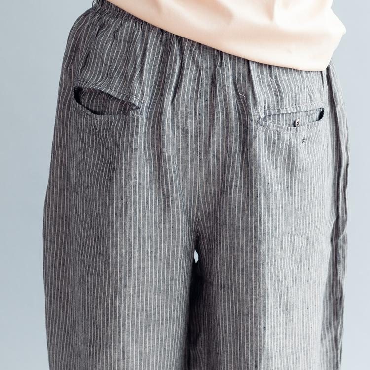 Pantalon Large En Coton Et Lin Pantalon Décontracté