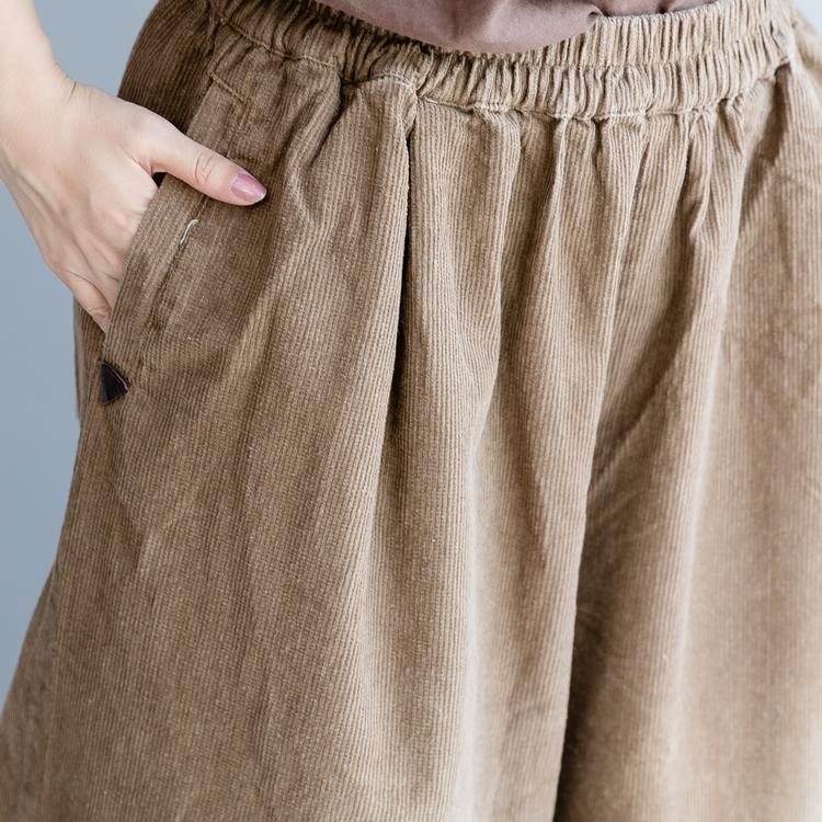 Pantalon Large Décontracté En Velours Côtelé De Printemps