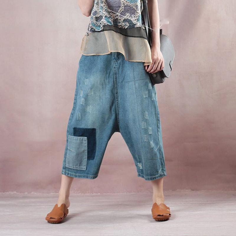 Pantalon Large Pour Femme En Denim Lâche De Printemps