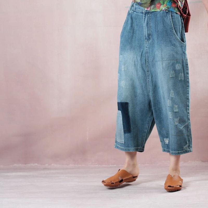 Pantalon Large Pour Femme En Denim Lâche De Printemps