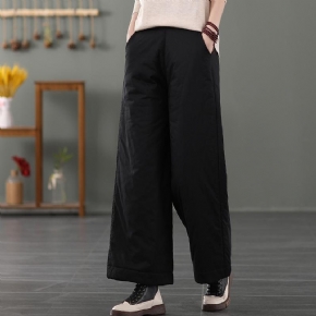 Pantalon Large D'hiver Rembourré En Coton Et Lin Rétro