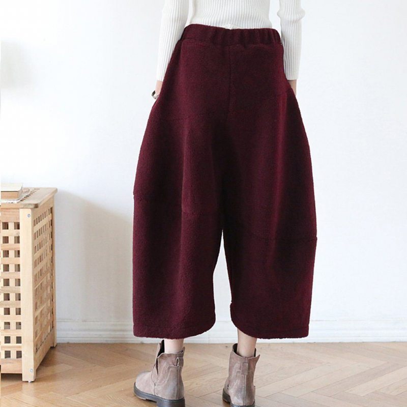 Pantalon Large En Laine D'hiver