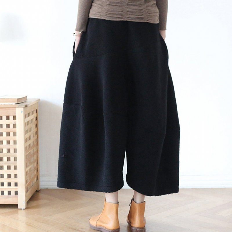 Pantalon Large En Laine D'hiver