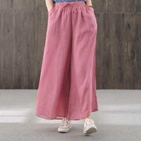 Pantalon Large En Lin D'été Pour Femme