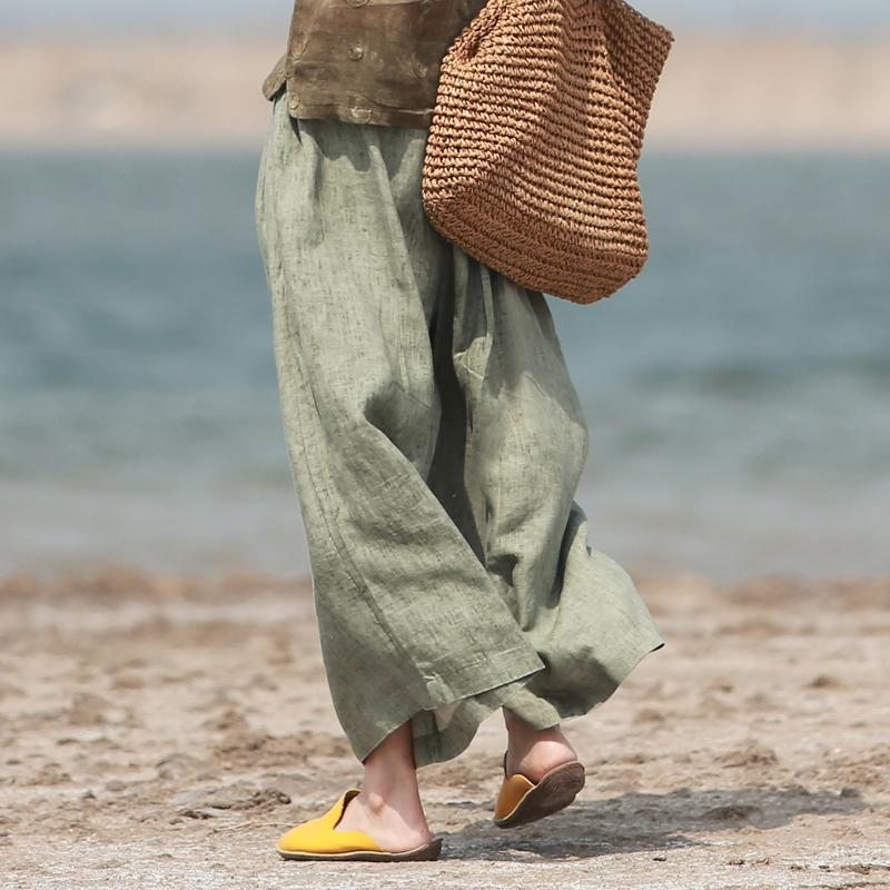 Pantalon En Lin D'été Pour Femme