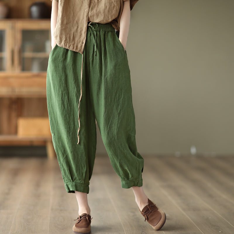 Pantalon En Lin D'été Pour Femmes