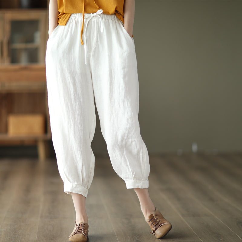 Pantalon En Lin D'été Pour Femmes