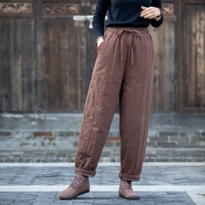 Pantalon Matelassé En Coton Décontracté Rétro Automne-hiver