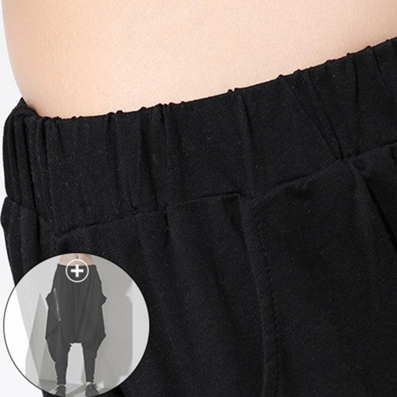 Pantalon Unisexe Hip Hop Drop Crotch Avec Fermeture Éclair