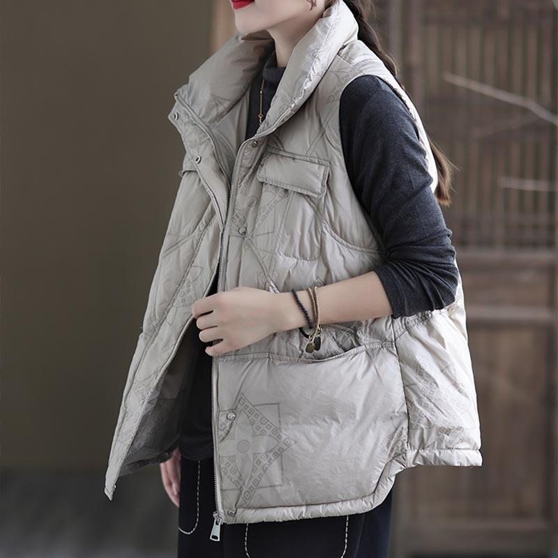 Gilet En Duvet De Canard Ample Automne-hiver