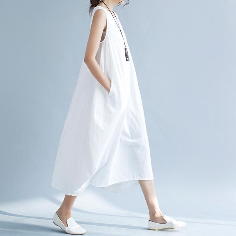 Robe Sans Manches En Coton Et Lin