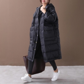 Manteau D'hiver Ample À Capuche En Duvet D'oie Blanc Anti-saison