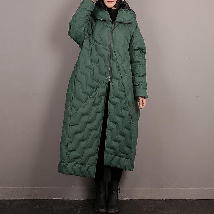 Manteau D'hiver Long Et Épais À Capuche Asymétrique