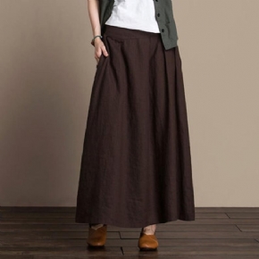 Summer Linen New Loose Simple Jupe