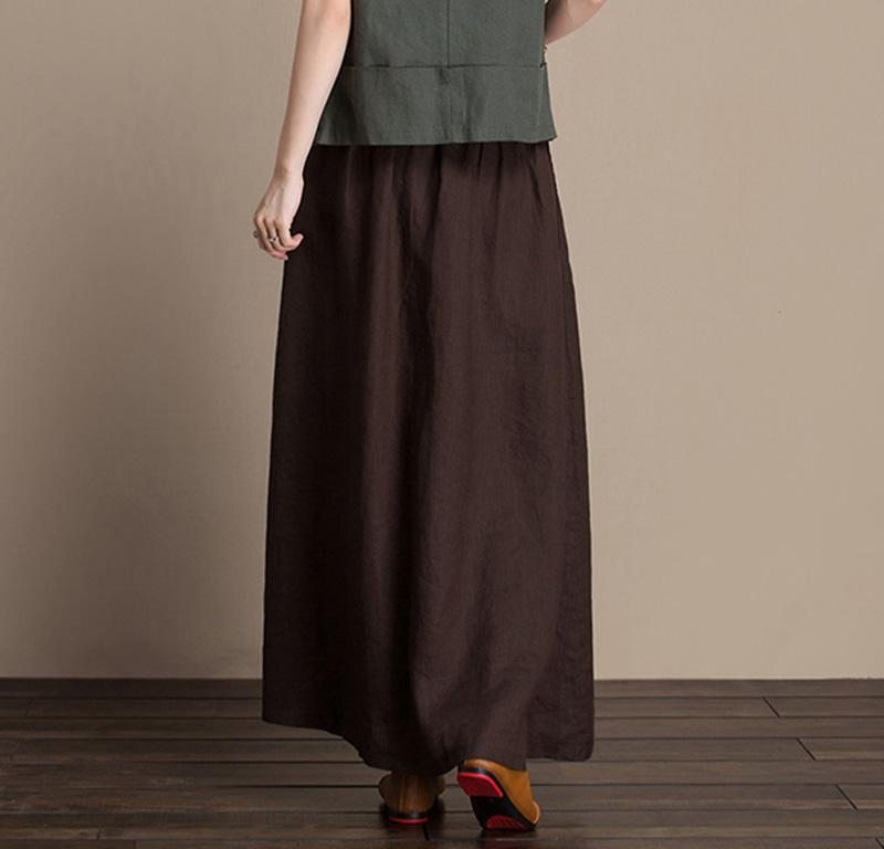 Summer Linen New Loose Simple Jupe