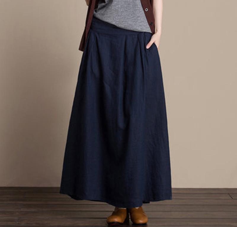 Summer Linen New Loose Simple Jupe