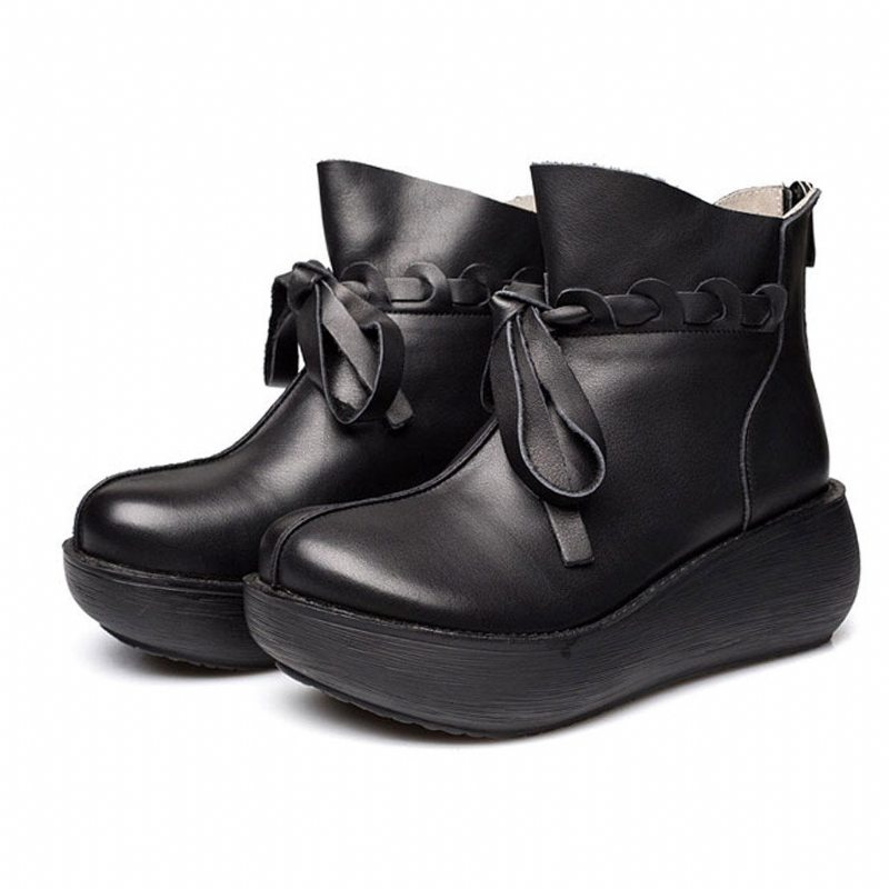 Automne Hiver Wedge Ethnic Bottes Rretro Pour Femmes