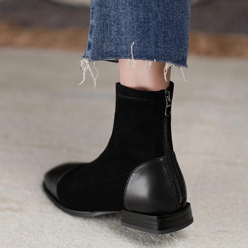 Bottes Courtes À Bout Carré En Dentelle Rétro 2022 Nouvel Automne Et Hiver