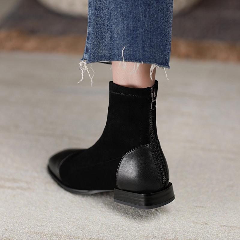 Bottes Courtes À Bout Carré En Dentelle Rétro 2022 Nouvel Automne Et Hiver