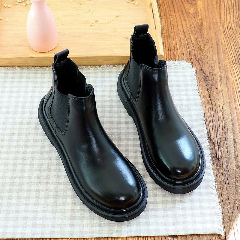 Bottes Courtes Noires Plates