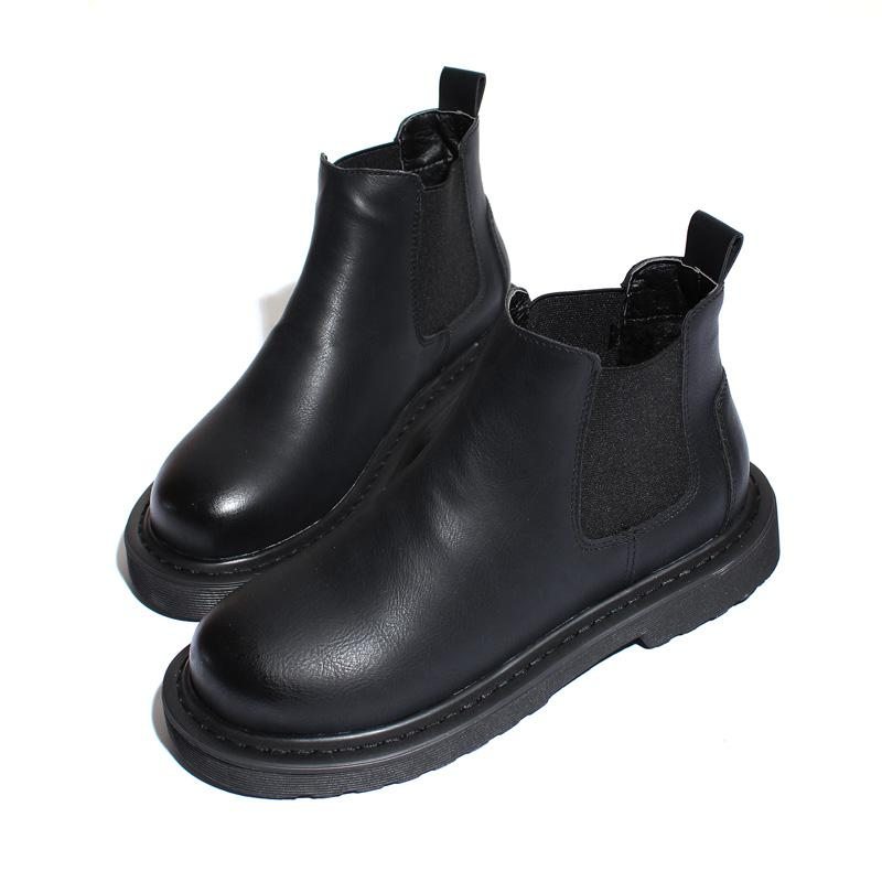 Bottes Courtes Noires Plates