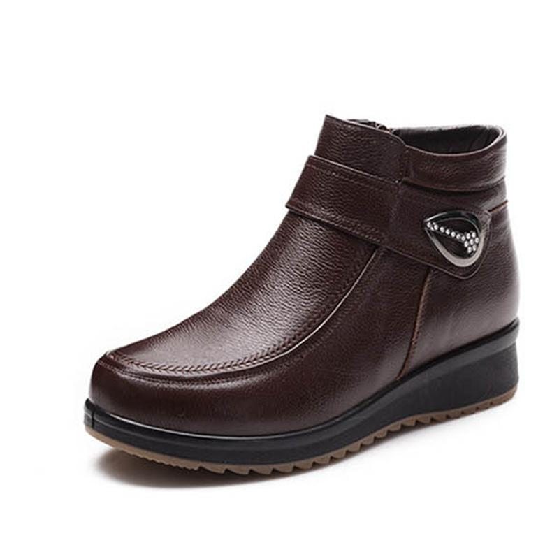 Bottes En Cuir Antidérapantes En Coton 34-43