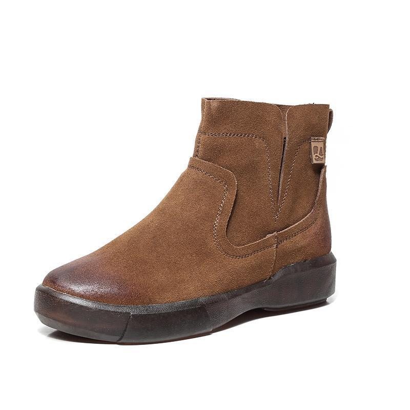 Bottes Décontractées Printemps Et Automne En Cuir Pur Taille 34-43