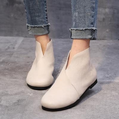 Bottes Pour Femmes En Cuir Fait À La Main En Coton Et Lin Vintage