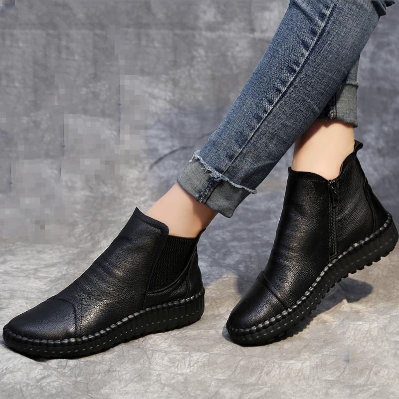 Bottes À Fond Plat Pour Femme Automne Hiver