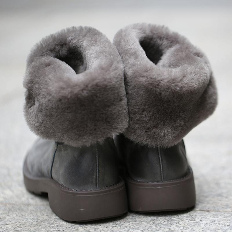 Bottes D'hiver En Fourrure Imperméable À Boucle En Cachemire