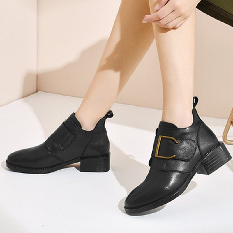 Bottes Martin En Cuir Faites À La Main Pour Femmes Simples