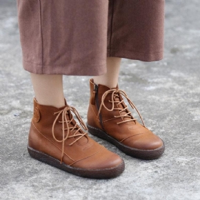 Bottes Martin À Lacets Décontractées En Cuir Pour Femmes