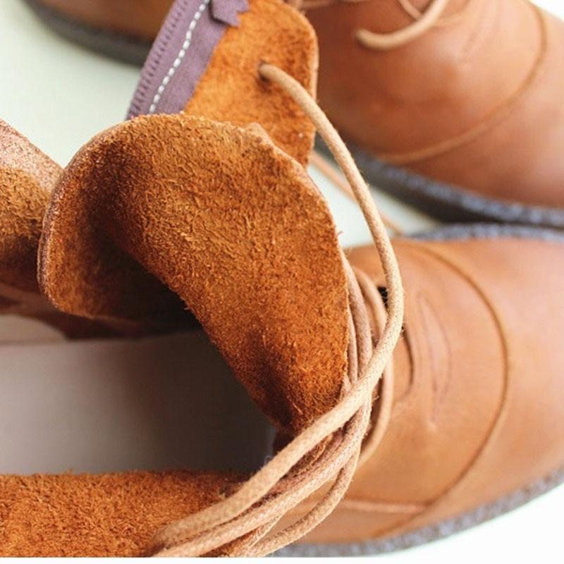 Bottes Martin À Lacets Décontractées En Cuir Pour Femmes