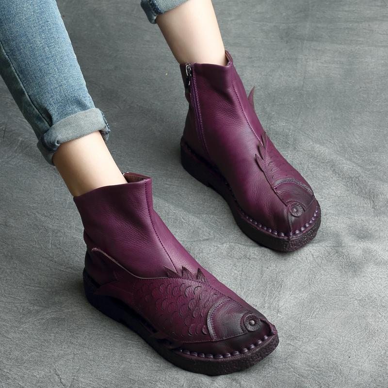 Bottes De Poisson En Cuir Vintage