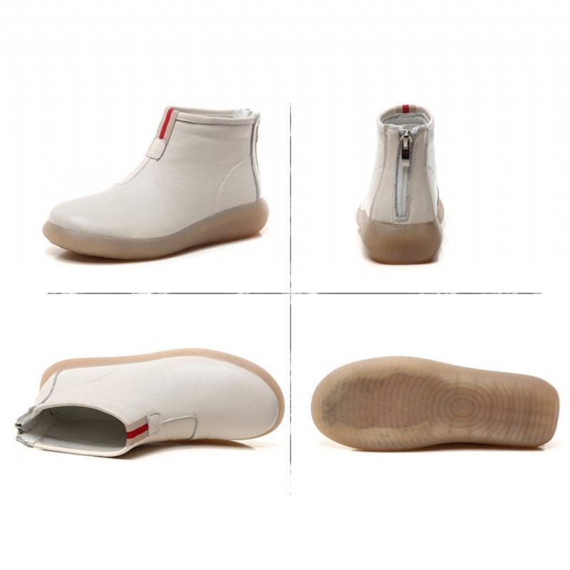 Bottes Simples Essentielles En Cuir Solide Pour Femmes 34-41