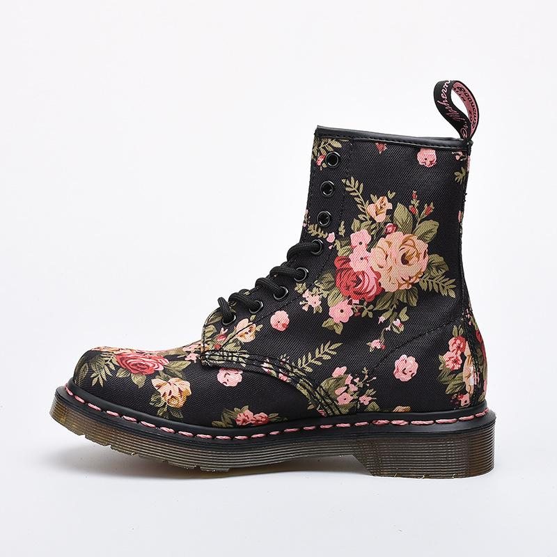 Bottes En Toile À Tête Ronde Florale Grande Taille Printemps Automne