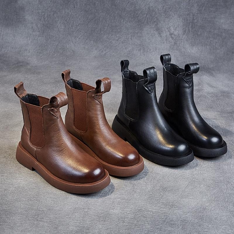 Bottines Chelsea Décontractées En Cuir