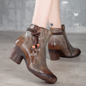 Bottines En Cuir Avec Ceintures