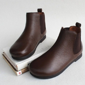 Bottines En Cuir À Empiècements