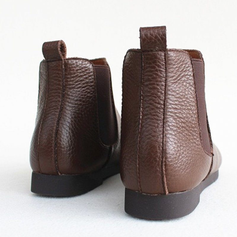 Bottines En Cuir À Empiècements