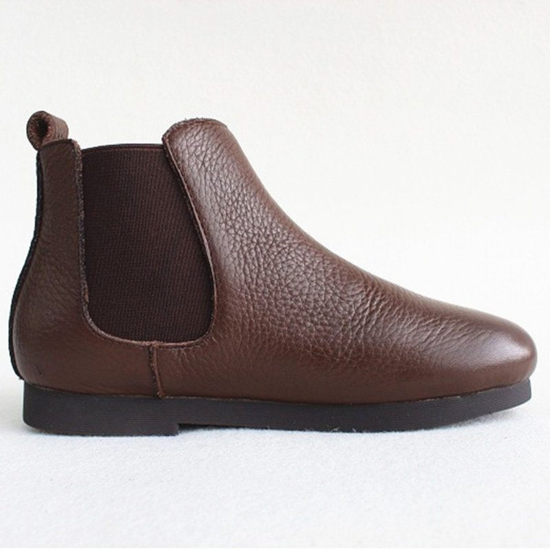 Bottines En Cuir À Empiècements