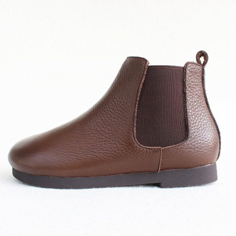 Bottines En Cuir À Empiècements