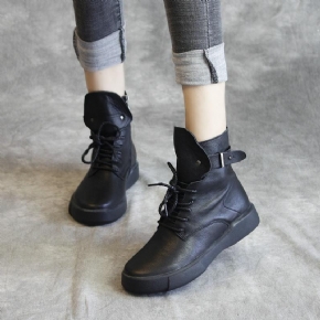 Bottines À Lacets En Cuir Avec Boucle