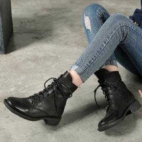 Bottines Martin En Cuir Avec Détails À Lacets