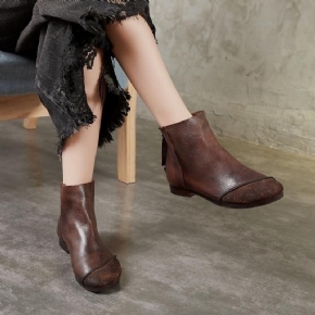 Bottines Simples Et Décontractées En Cuir Souple