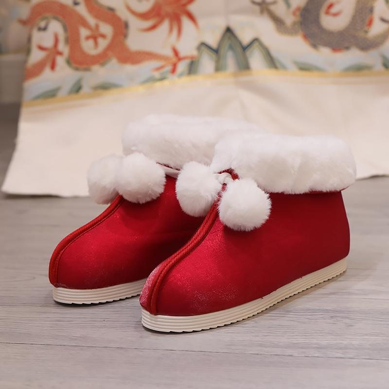 Noël Avec Boules De Fourrure Bottes Rouges