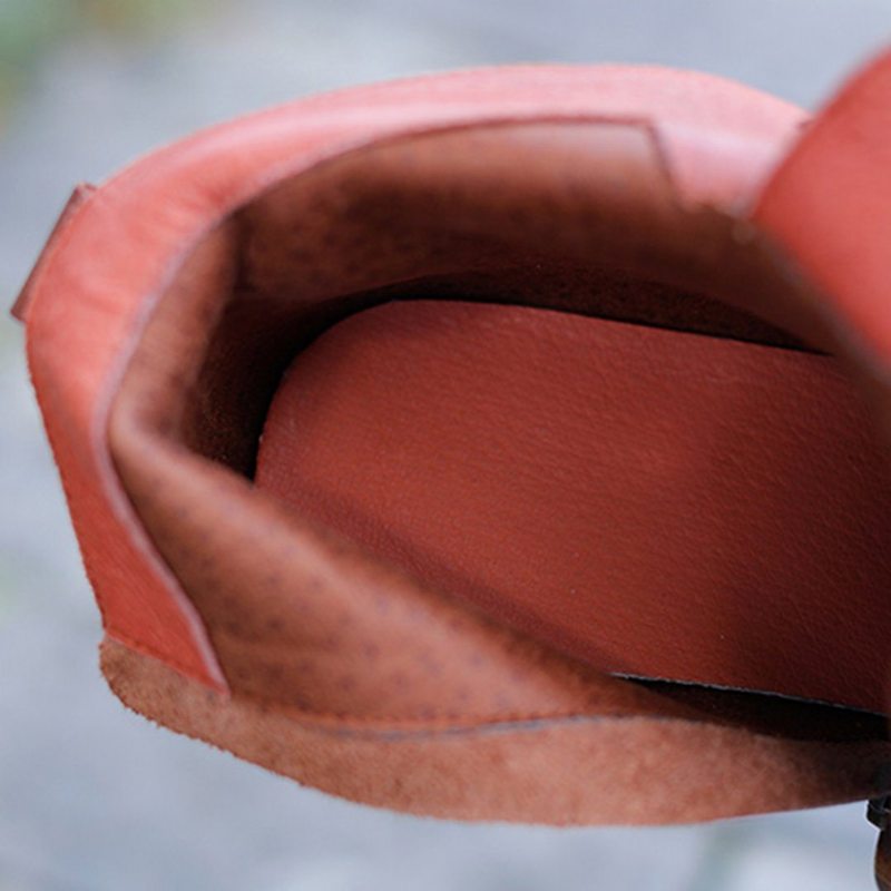 Plate-forme En Cuir Solide À Lacets Bottes Pour Femmes