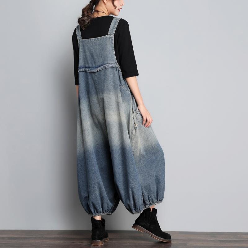 Combinaison Taille Ample En Denim Vintage D'automne