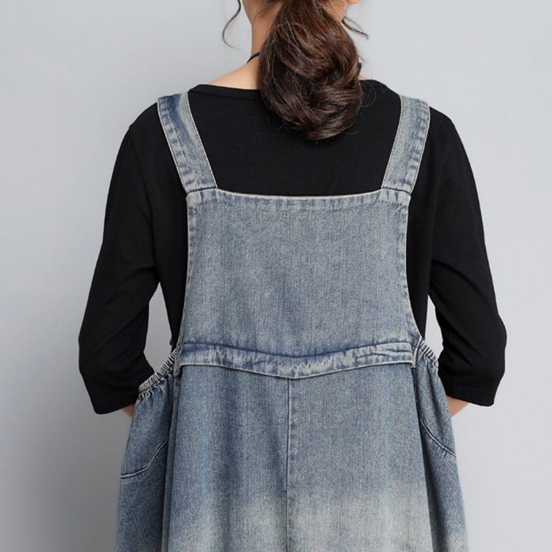 Combinaison Taille Ample En Denim Vintage D'automne