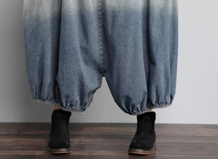 Combinaison Taille Ample En Denim Vintage D'automne